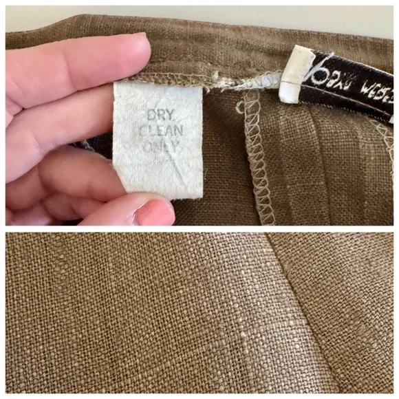 Vintage Robyn Meredith Taupe Tan Rustic Butchers Linen Knit Flutter Skirt, sz. M - Picture 7 of 17